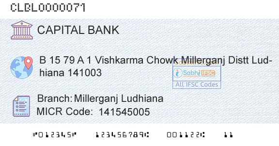 Capital Small Finance Bank Limited Millerganj LudhianaBranch 