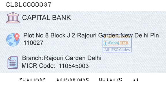 Capital Small Finance Bank Limited Rajouri Garden DelhiBranch 