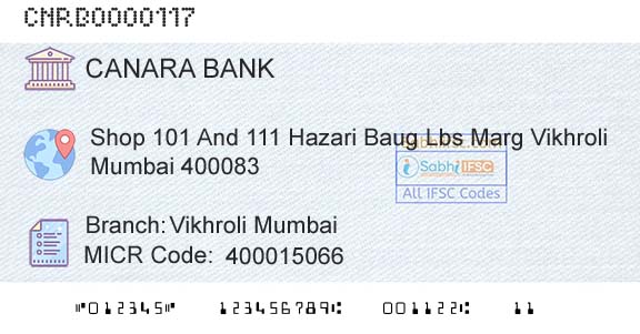 Canara Bank Vikhroli MumbaiBranch 