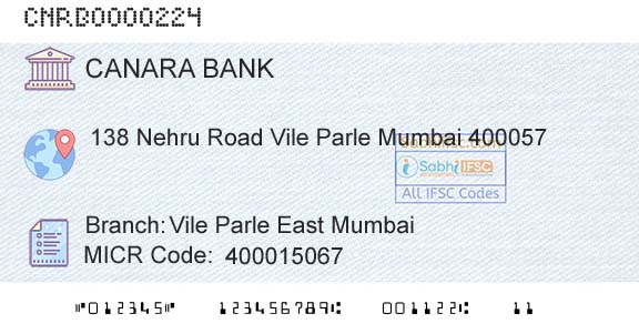 Canara Bank Vile Parle East MumbaiBranch 