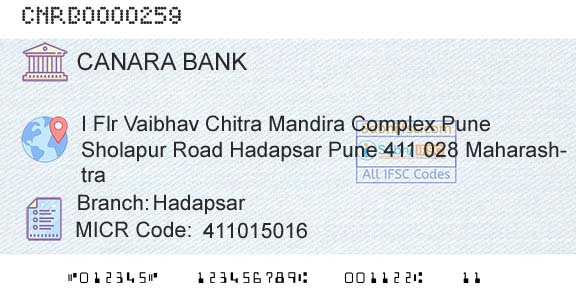 Canara Bank HadapsarBranch 