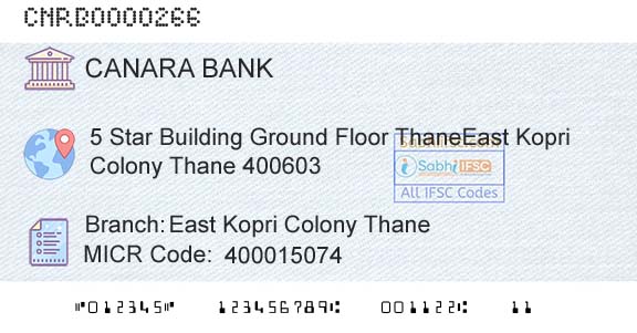 Canara Bank East Kopri Colony ThaneBranch 