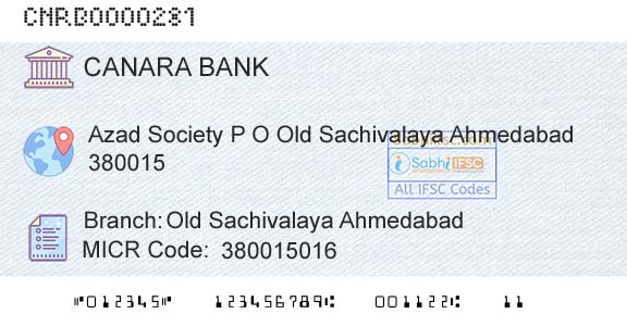 Canara Bank Old Sachivalaya AhmedabadBranch 