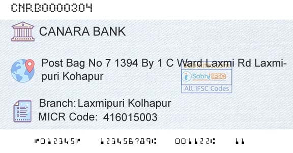 Canara Bank Laxmipuri KolhapurBranch 