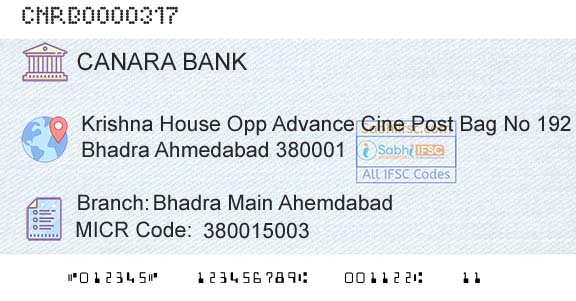 Canara Bank Bhadra Main AhemdabadBranch 