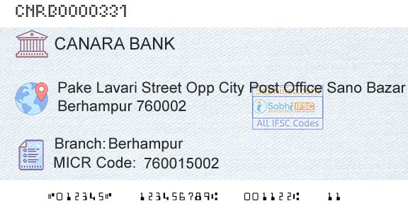 Canara Bank BerhampurBranch 
