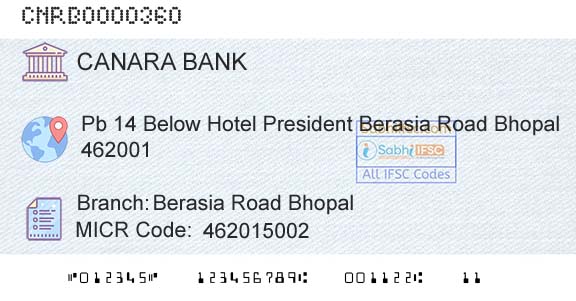 Canara Bank Berasia Road BhopalBranch 