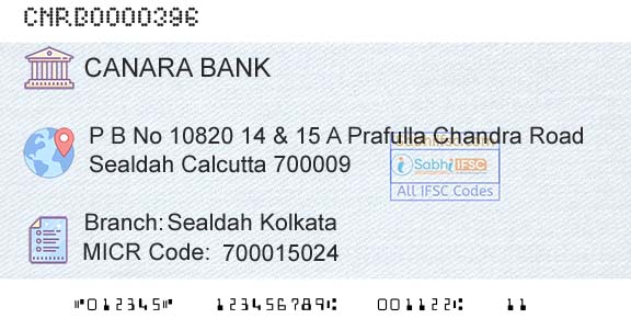 Canara Bank Sealdah KolkataBranch 