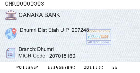 Canara Bank DhumriBranch 