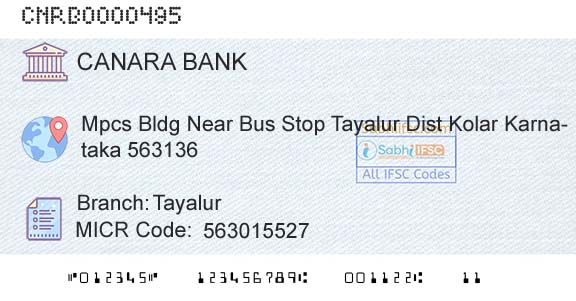 Canara Bank TayalurBranch 
