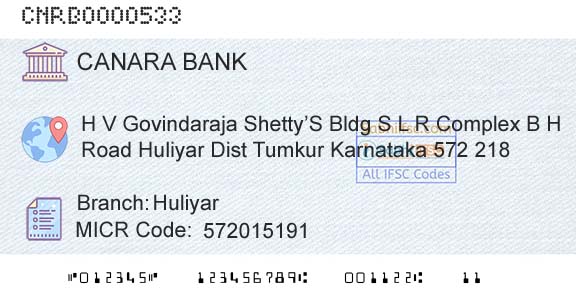 Canara Bank HuliyarBranch 