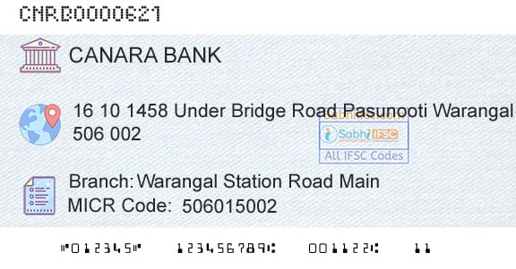 Canara Bank Warangal Station Road MainBranch 