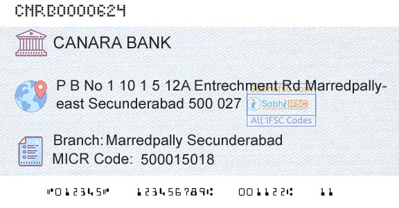 Canara Bank Marredpally SecunderabadBranch 