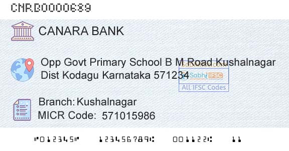 Canara Bank KushalnagarBranch 