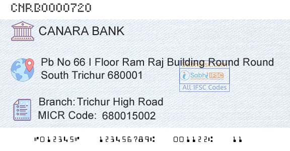 Canara Bank Trichur High RoadBranch 