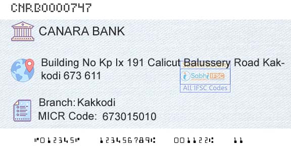 Canara Bank KakkodiBranch 