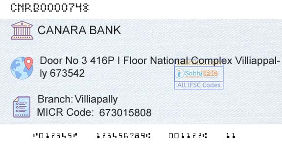 Canara Bank VilliapallyBranch 