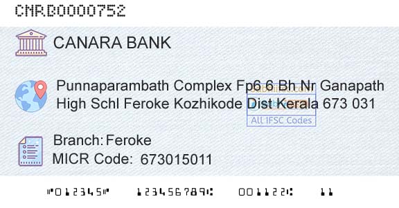 Canara Bank FerokeBranch 