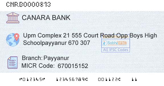 Canara Bank PayyanurBranch 