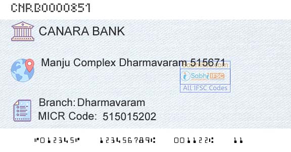 Canara Bank DharmavaramBranch 