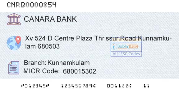 Canara Bank KunnamkulamBranch 
