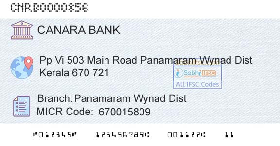 Canara Bank Panamaram Wynad DistBranch 