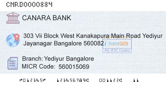 Canara Bank Yediyur BangaloreBranch 