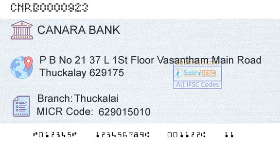Canara Bank ThuckalaiBranch 
