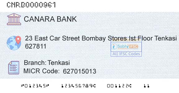 Canara Bank TenkasiBranch 