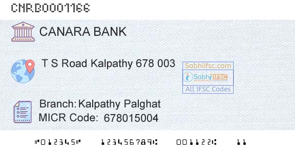 Canara Bank Kalpathy PalghatBranch 