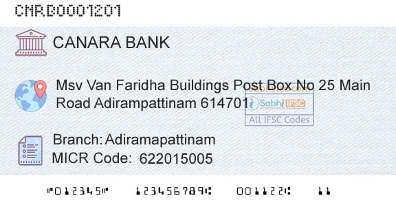 Canara Bank AdiramapattinamBranch 