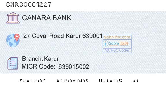 Canara Bank KarurBranch 