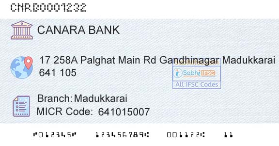Canara Bank MadukkaraiBranch 