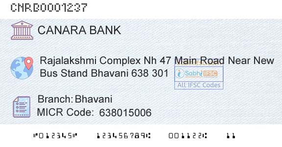 Canara Bank BhavaniBranch 