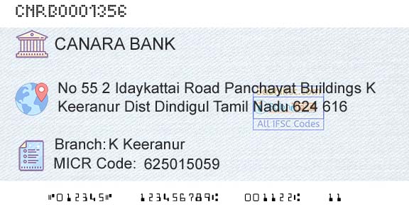 Canara Bank K KeeranurBranch 