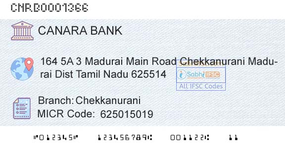 Canara Bank ChekkanuraniBranch 