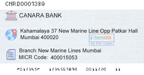 Canara Bank New Marine Lines MumbaiBranch 
