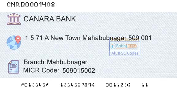Canara Bank MahbubnagarBranch 