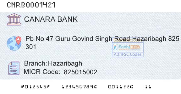 Canara Bank HazaribaghBranch 