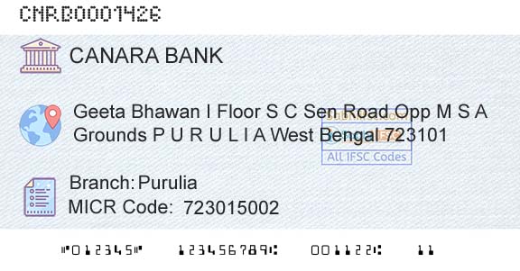 Canara Bank PuruliaBranch 