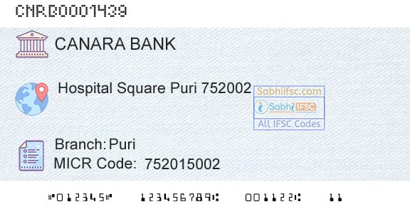 Canara Bank PuriBranch 