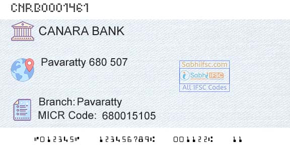 Canara Bank PavarattyBranch 