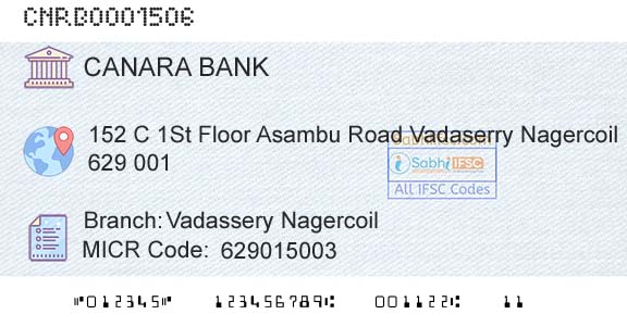 Canara Bank Vadassery NagercoilBranch 