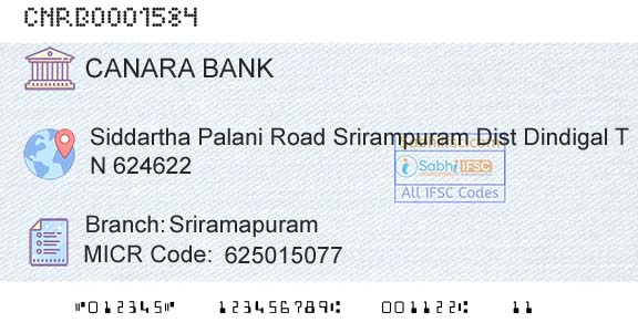 Canara Bank SriramapuramBranch 