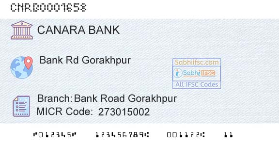 Canara Bank Bank Road GorakhpurBranch 