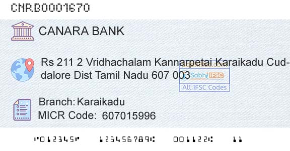 Canara Bank KaraikaduBranch 