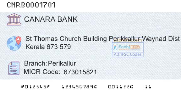 Canara Bank PerikallurBranch 