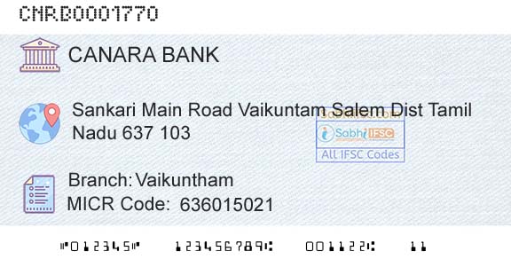 Canara Bank VaikunthamBranch 