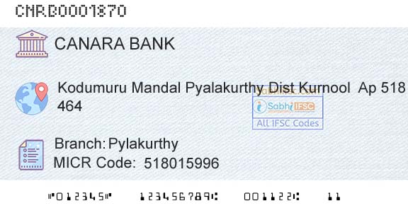 Canara Bank PylakurthyBranch 