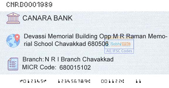 Canara Bank N R I Branch ChavakkadBranch 
